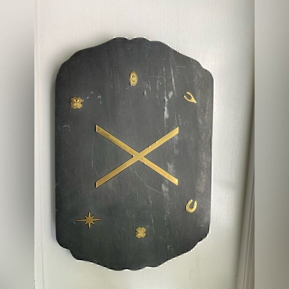 Anthropologie Lucky Marble “ X “ Monogram Serving Board  Pre Owned Excellent - Picture 3 of 6